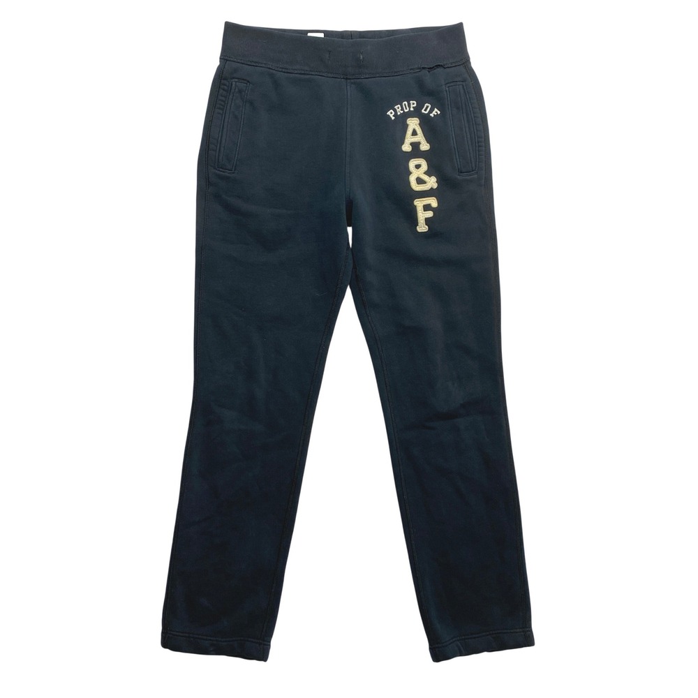 Abercrombie & Fitch Sweatpants Mens Small Black Prop of A&F Varsity Logo Pockets